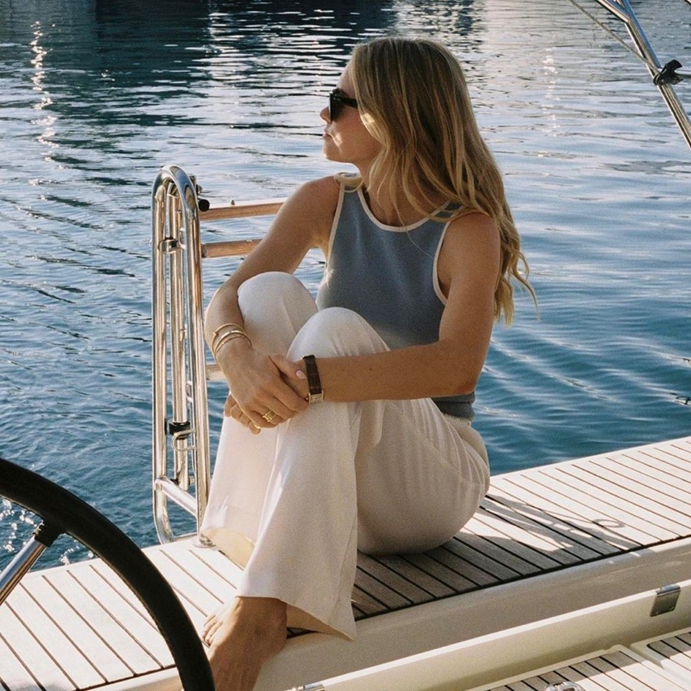 NWT NAKD X CLAIRE ROSE BLUE REVERSIBLE CONTRAST TOP